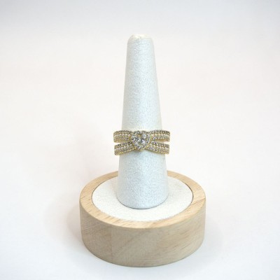 Ατσάλινο χρυσό δαχτυλίδι με καρδιά