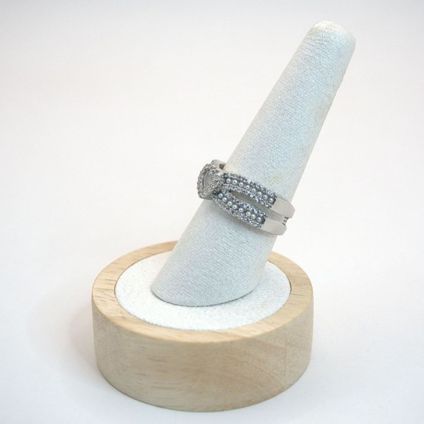 Ατσάλινο ασημί δαχτυλίδι με καρδιά 