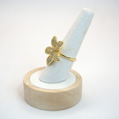 Ατσάλινο δαχτυλίδι με χρυσό λουλούδι