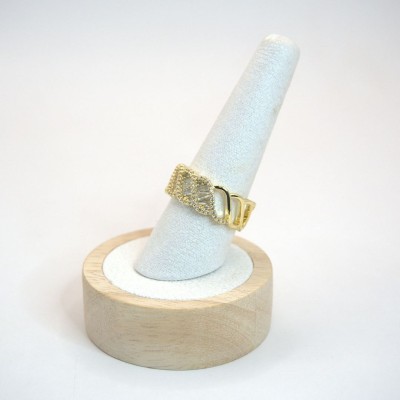 Ατσάλινο δαχτυλίδι με παραλληλόγραμες πέτρες