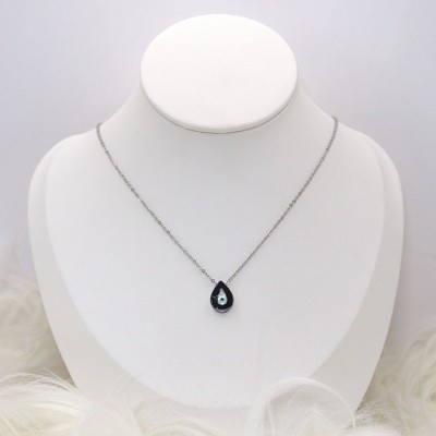 Ατσάλινο κολιέ ματάκι-δάκρυ