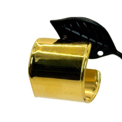 Ατσάλινα σκουλαρίκια κρίκοι με γύρισμα σε χρυσό χρ΄ωμα