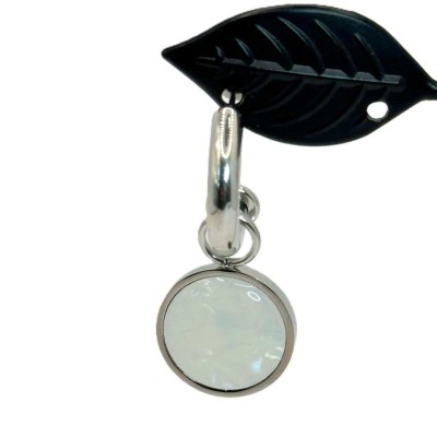 Ατσάλινα ασημί σκουλαρίκια με στρόγγυλο σχήμα