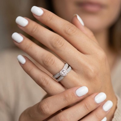 Ατσάλινο ασημί δαχτυλίδι με καρδιά 