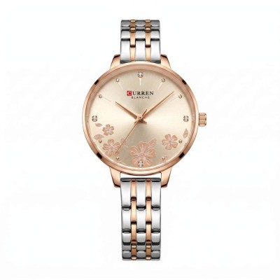 Curren γυναικείο ρολόι με ροζ λουλούδια