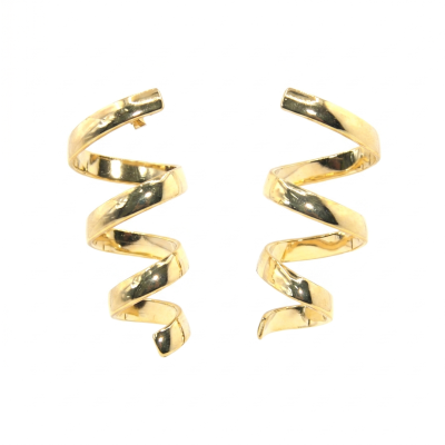 Σκουλαρίκια από ανοξείδωτο ατσάλι στριφογυριστά σε χρυσό χρώμα