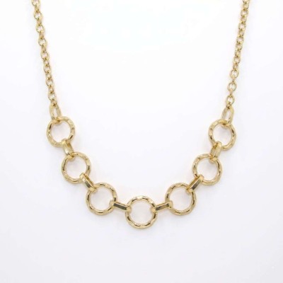 Ατσάλινο κολιέ με διαδοχικούς κύκλους σε χρυσό χρώμα