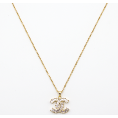 Κολιέ από ανοξείδωτο ατσάλι CC σε χρυσό χρώμα 