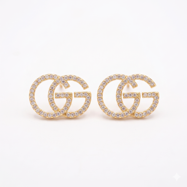 Κομψά χρυσά καρφωτά σκουλαρίκια 