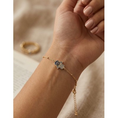 Ατσάλινο βραχιόλι Hamsa σε χρυσό χρώμα