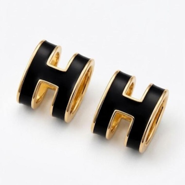 Δίχρωμα καρφωτά σκουλαρίκια 