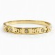 Χρυσό Bangle βραχιόλι με λαμπερά κρύσταλλα & εμβληματικά μοτίβα